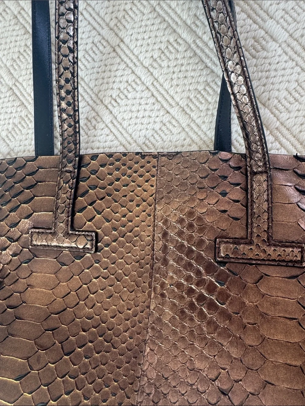 Tom Ford Metallic Snakeskin T Tote